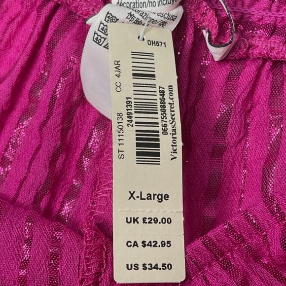 Victoria's Secret Metallic Striped Wrap Waist Sleep Short NWT Sz XL - Picture 7 of 9